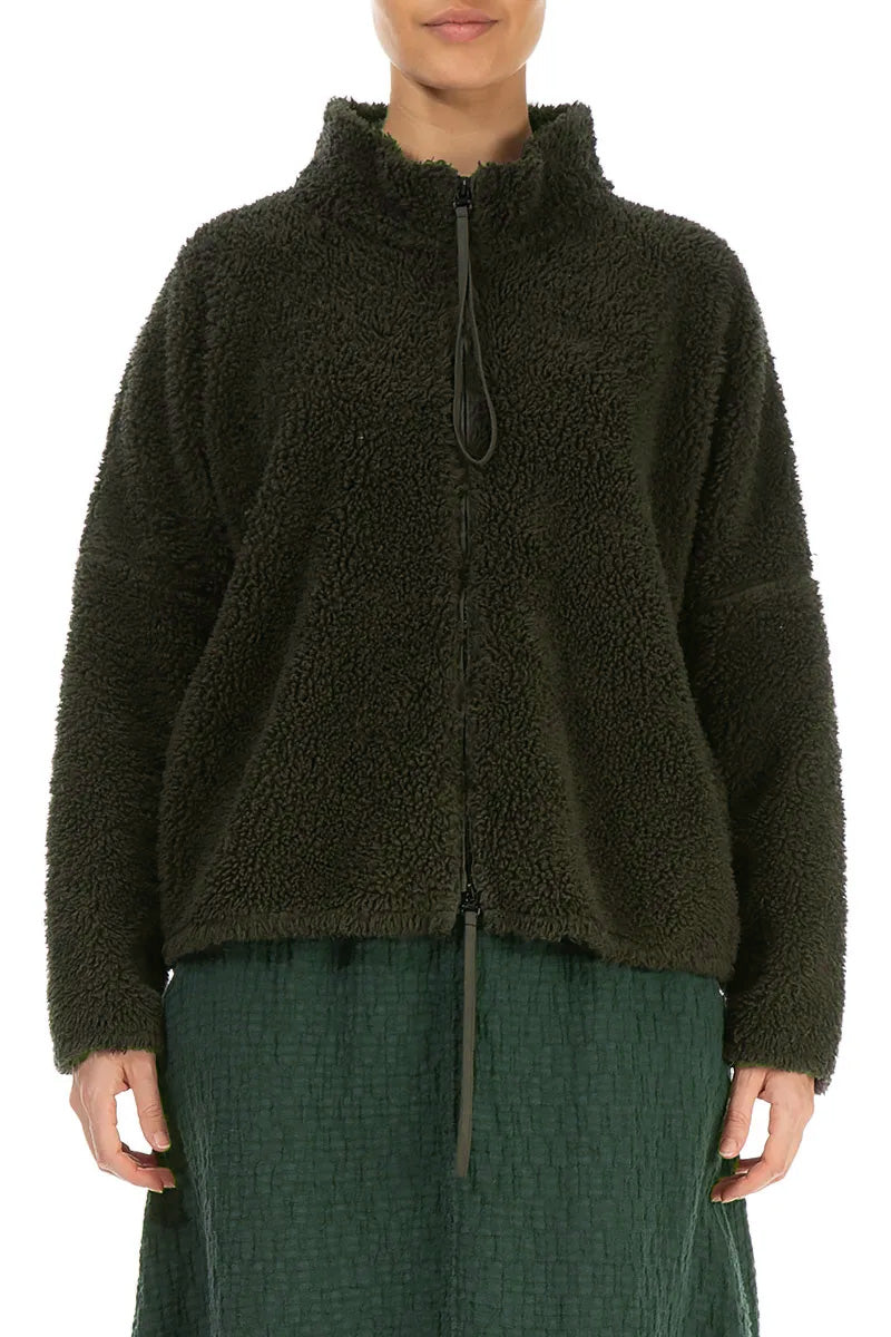 Zips Forest Mist Teddy Cotton Jacket 1