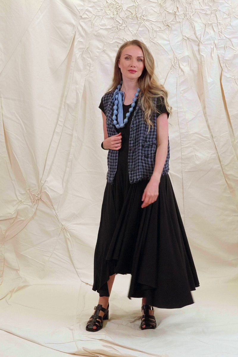 Blue Nova Check Linen Vest 8