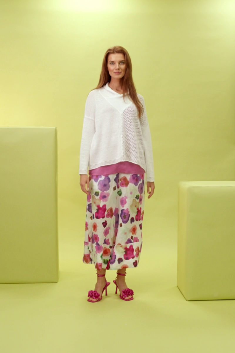 Wide Leg Cuffs Blossom Linen Culottes 8