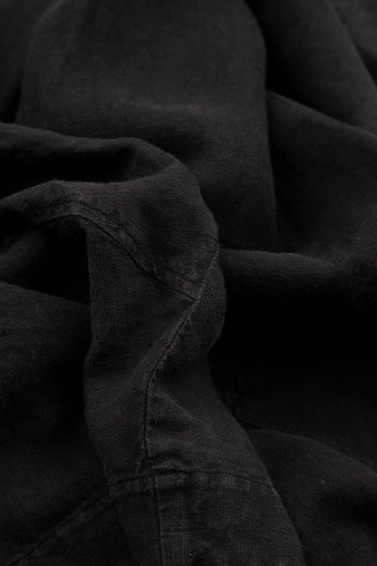 Boxy Black Gauze Linen Blouse 6