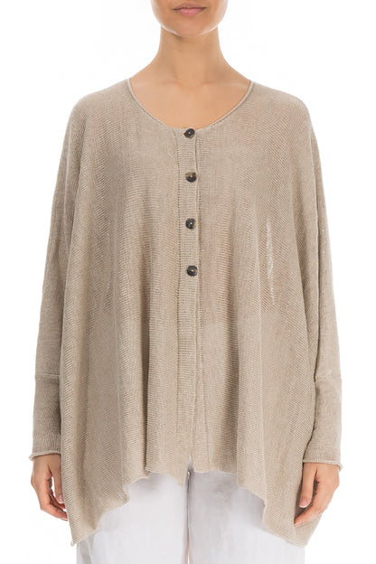 Boxy Natural Linen Cardigan 1