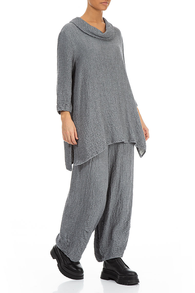 Cowl Neck Grey Wool Tunic 4