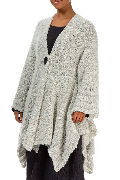 Flared Mélange Pearl Alpaca Wool Cardigan 3