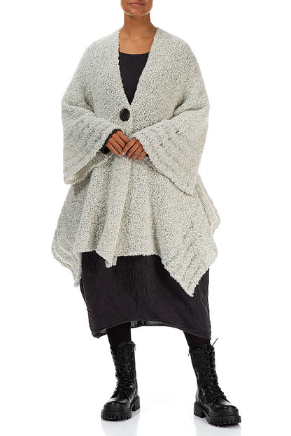 Flared Mélange Pearl Alpaca Wool Cardigan 4