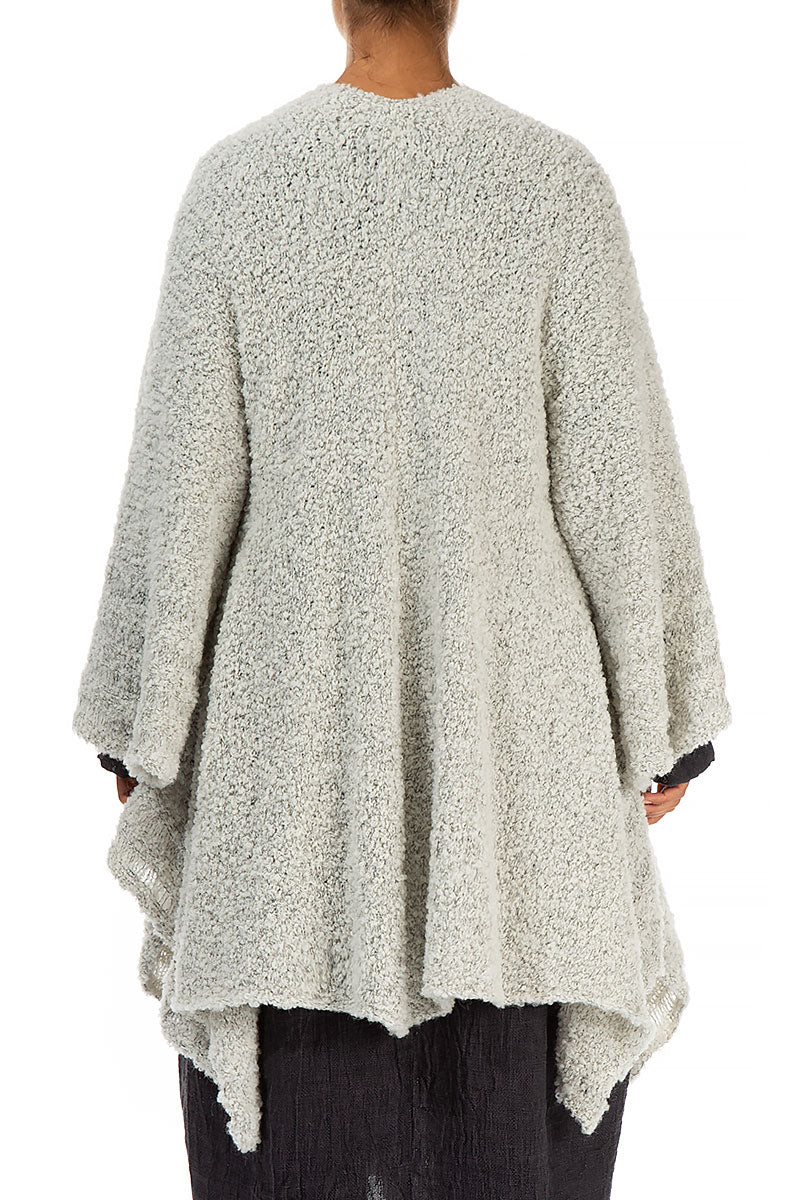 Flared Mélange Pearl Alpaca Wool Cardigan 2