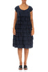 Frilled Navy Silk Bamboo Dress 1
