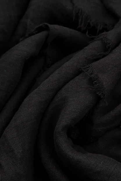 Maxi Black Gauze Linen Dress 5