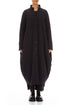 Long Balloon Grey Wavy Cotton Coat 1