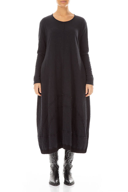 Long Grey Wavy Cotton Dress 1
