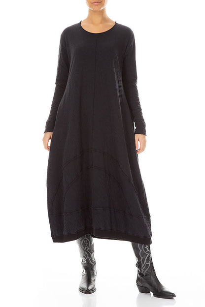 Long Grey Wavy Cotton Dress 3