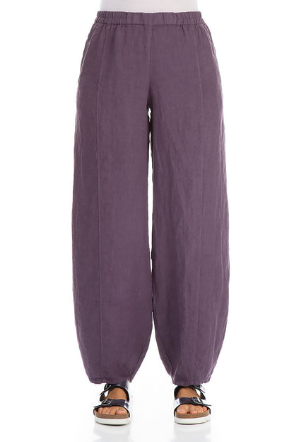 Taper Long Amethyst Linen Trousers 1