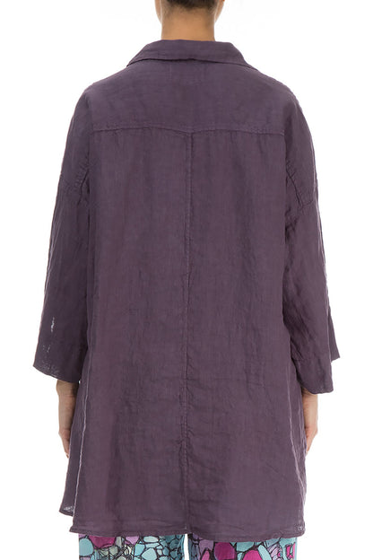 Loose Amethyst Linen Shirt 2