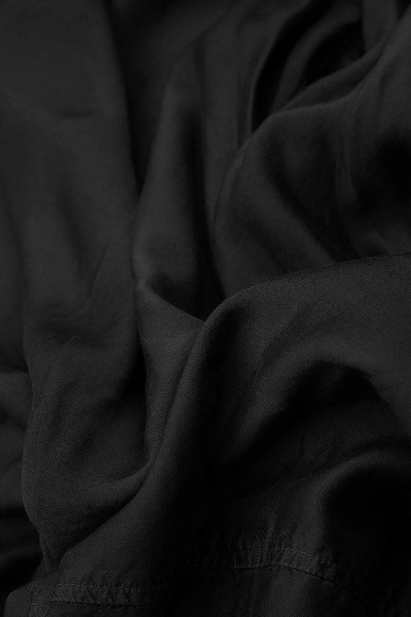 Loose Black Silk Bamboo Trousers 4