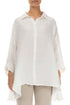 Loose Crinkled Off White Silk Linen Shirt 1