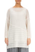Loose Patterned White Wool Sweater 1