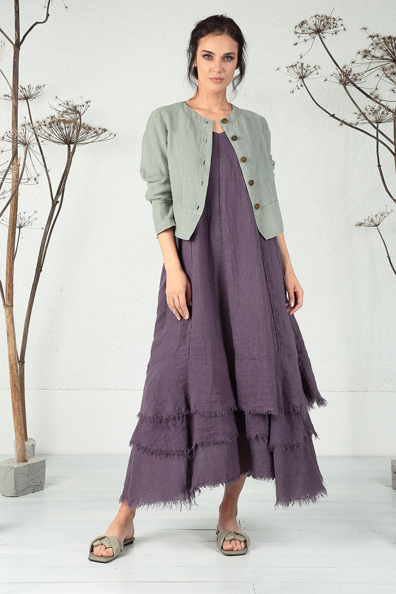 Maxi Amethyst Gauze Linen Dress 6