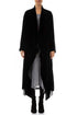 Maxi Open Black Silk Velvet Jacket 1