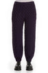 Tapered Purple Textured Linen Trousers 1
