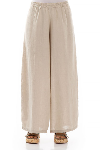Wide Natural Linen Trousers 1