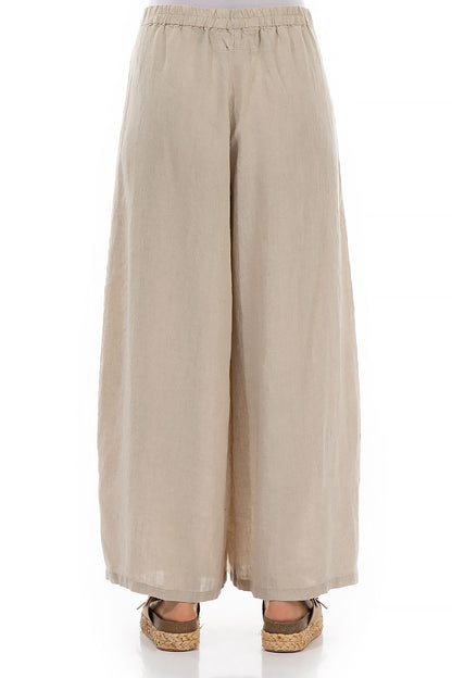 Wide Natural Linen Trousers 2