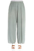 Wide Pistachio Silk Trousers 1
